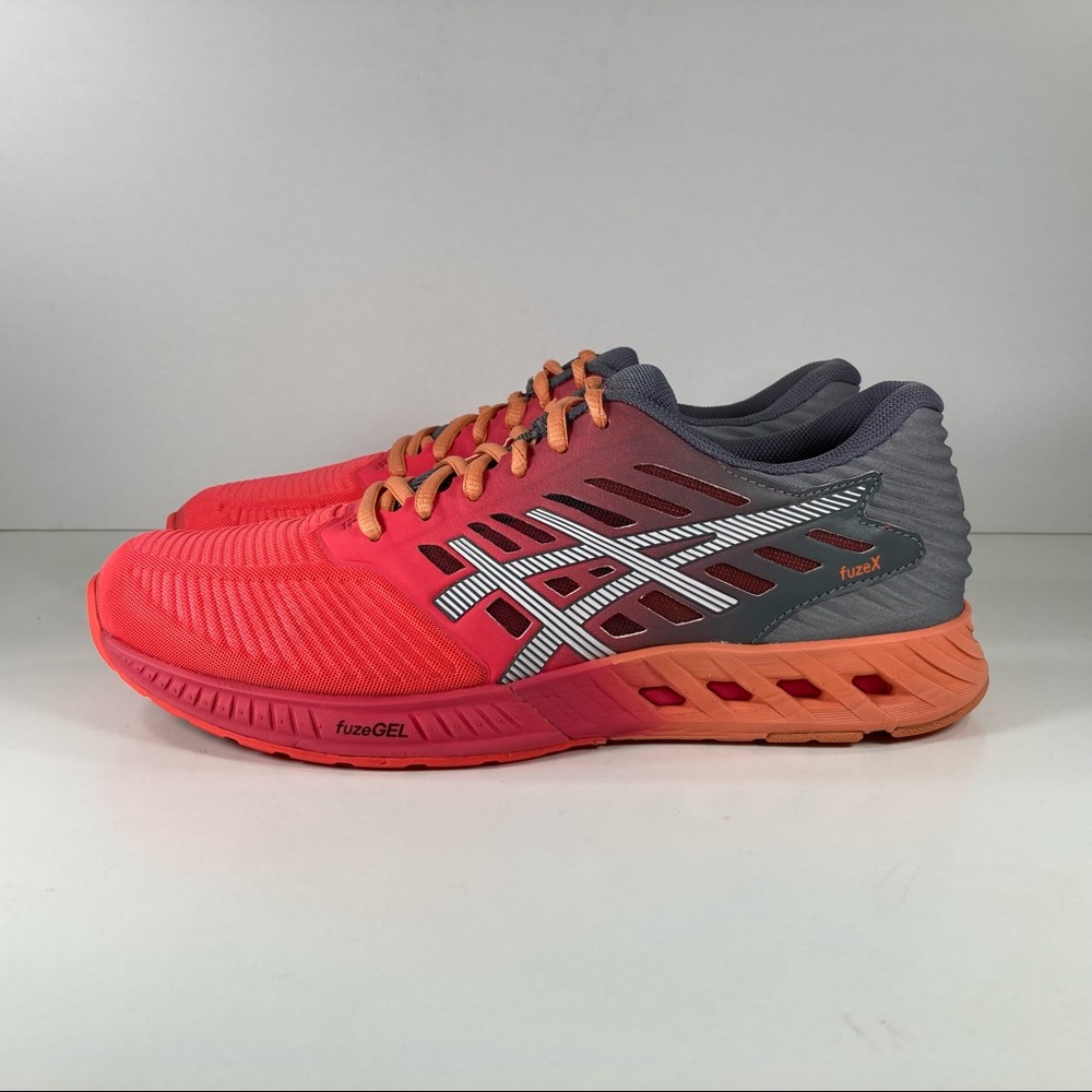ASICS T689N FuzeX Fuse-Gel Pink Coral & Gray Running Shoes Women’s Size 9